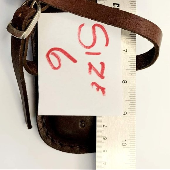 NEW JESUS - 02 SANDALS NO HEEL STRAP UNISEX HANDMADE LEATHER  BROWN  NEW - Picture 2 of 7